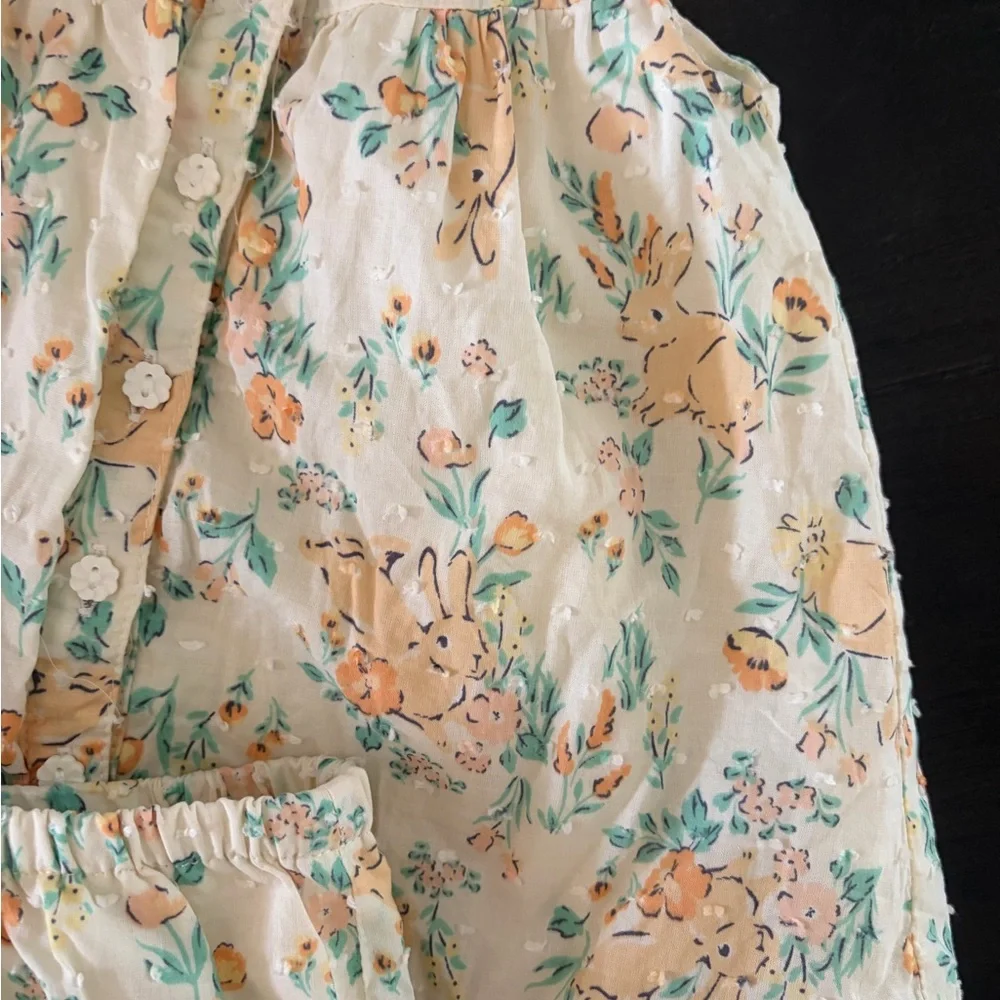 Floral and Bunny Dress and Bloomers Set 3-6 months